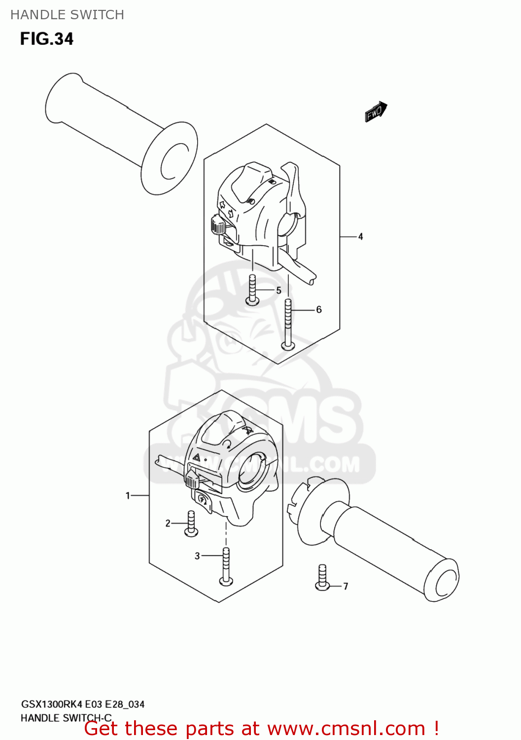 HANDLE SWITCH GSX1300R HAYABUSA 2004 (K4) USA (E03)