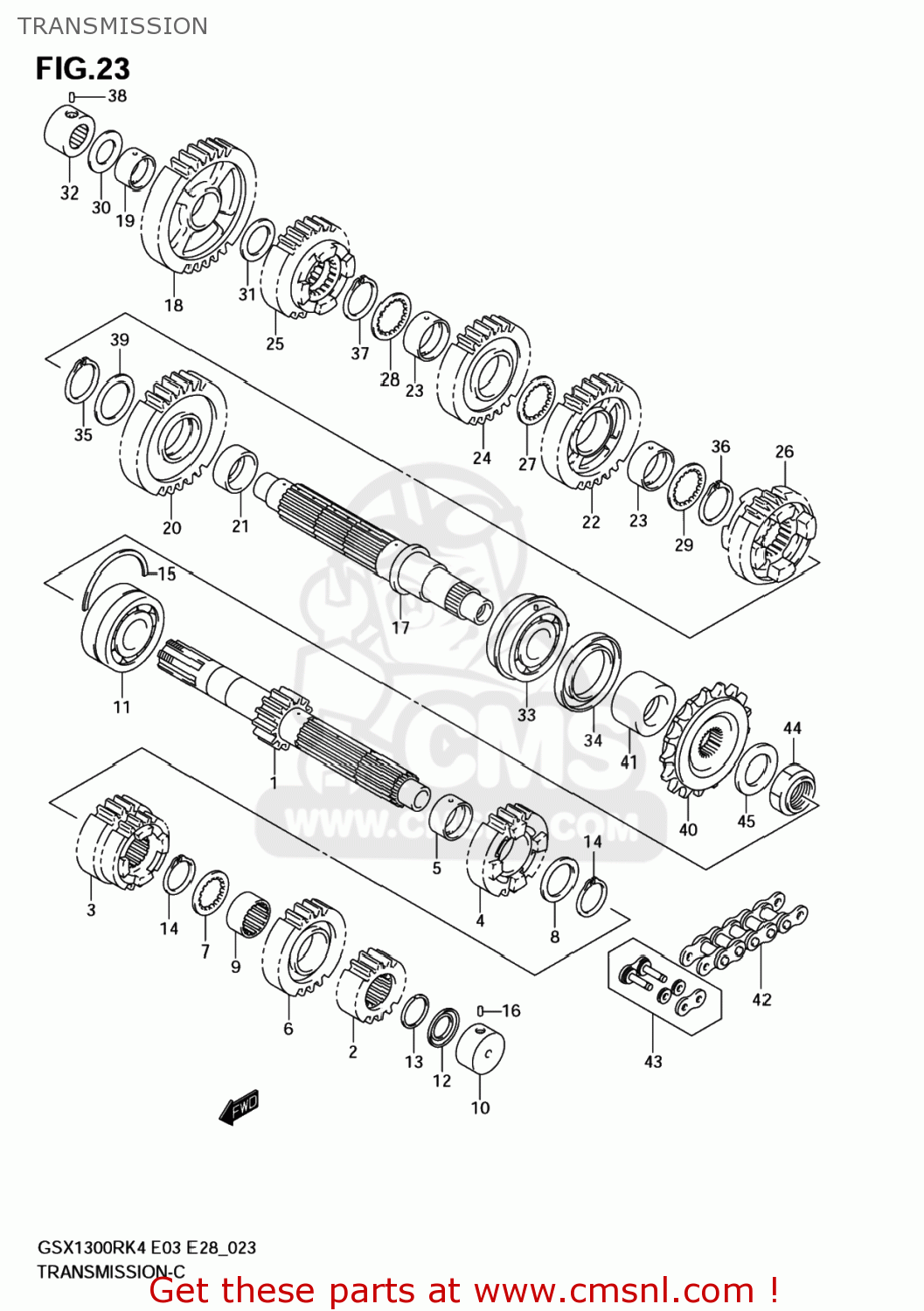 TRANSMISSION GSX1300R HAYABUSA 2004 (K4) USA (E03)
