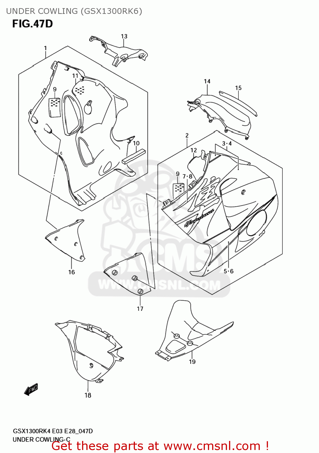 UNDER COWLING (GSX1300RK6) GSX1300R HAYABUSA 2004 (K4) USA (E03)