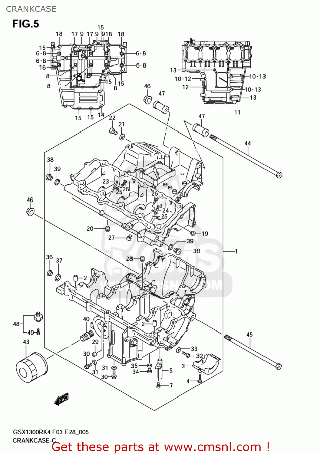 CRANKCASE GSX1300R HAYABUSA 2005 (K5) USA (E03)