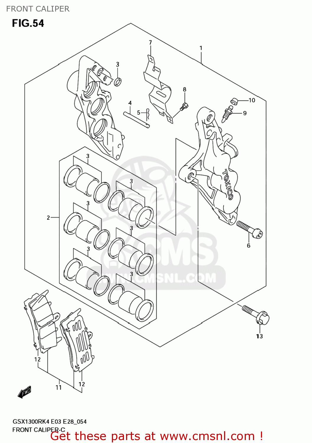 FRONT CALIPER GSX1300R HAYABUSA 2005 (K5) USA (E03)