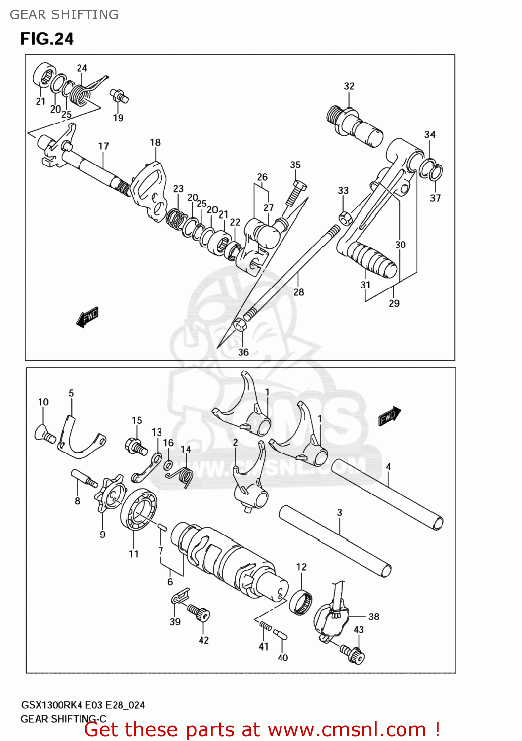 GEAR SHIFTING GSX1300R HAYABUSA 2005 (K5) USA (E03)