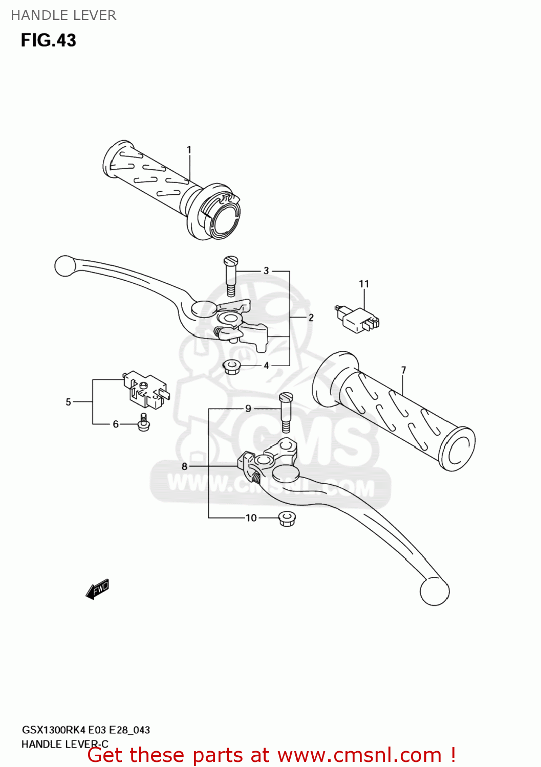 HANDLE LEVER GSX1300R HAYABUSA 2005 (K5) USA (E03)