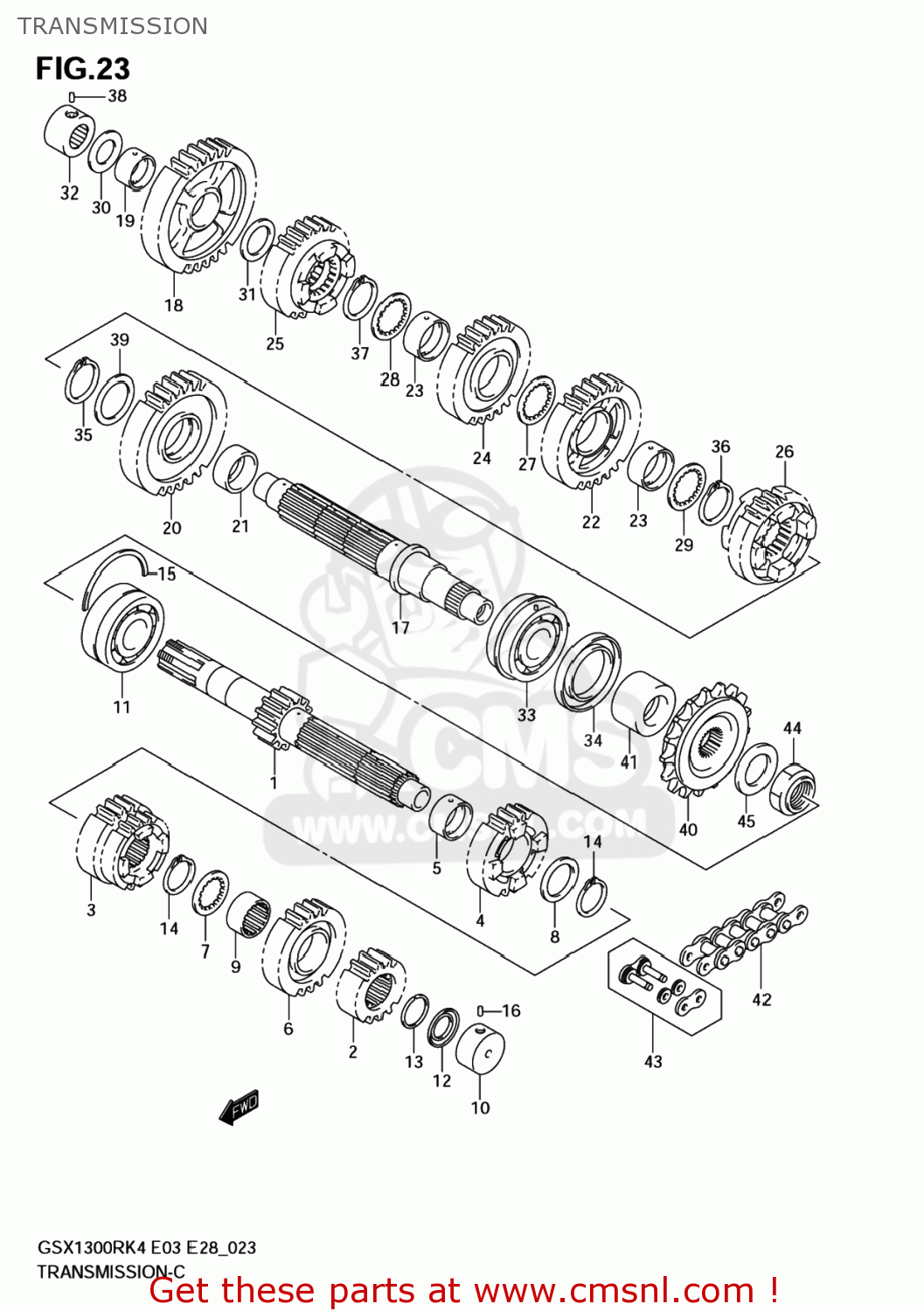 TRANSMISSION GSX1300R HAYABUSA 2005 (K5) USA (E03)