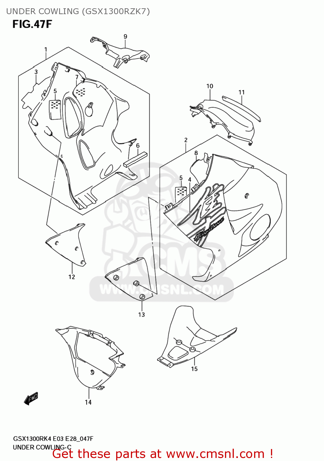UNDER COWLING (GSX1300RZK7) GSX1300R HAYABUSA 2005 (K5) USA (E03)