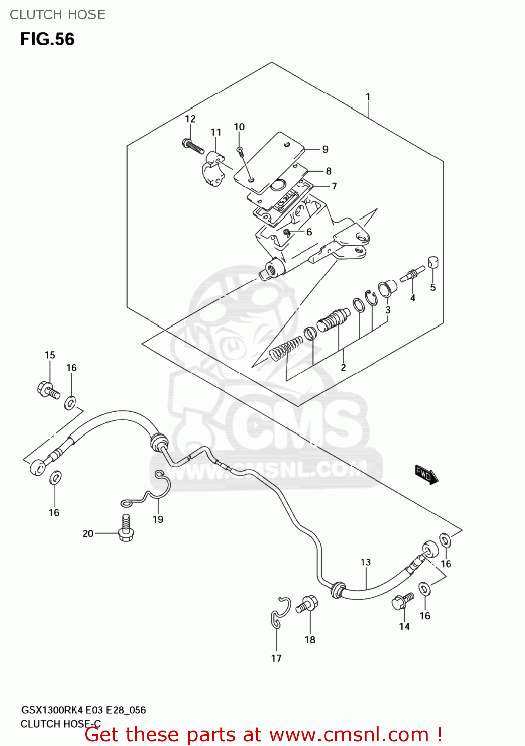 CLUTCH HOSE GSX1300R HAYABUSA 2006 (K6) USA (E03)