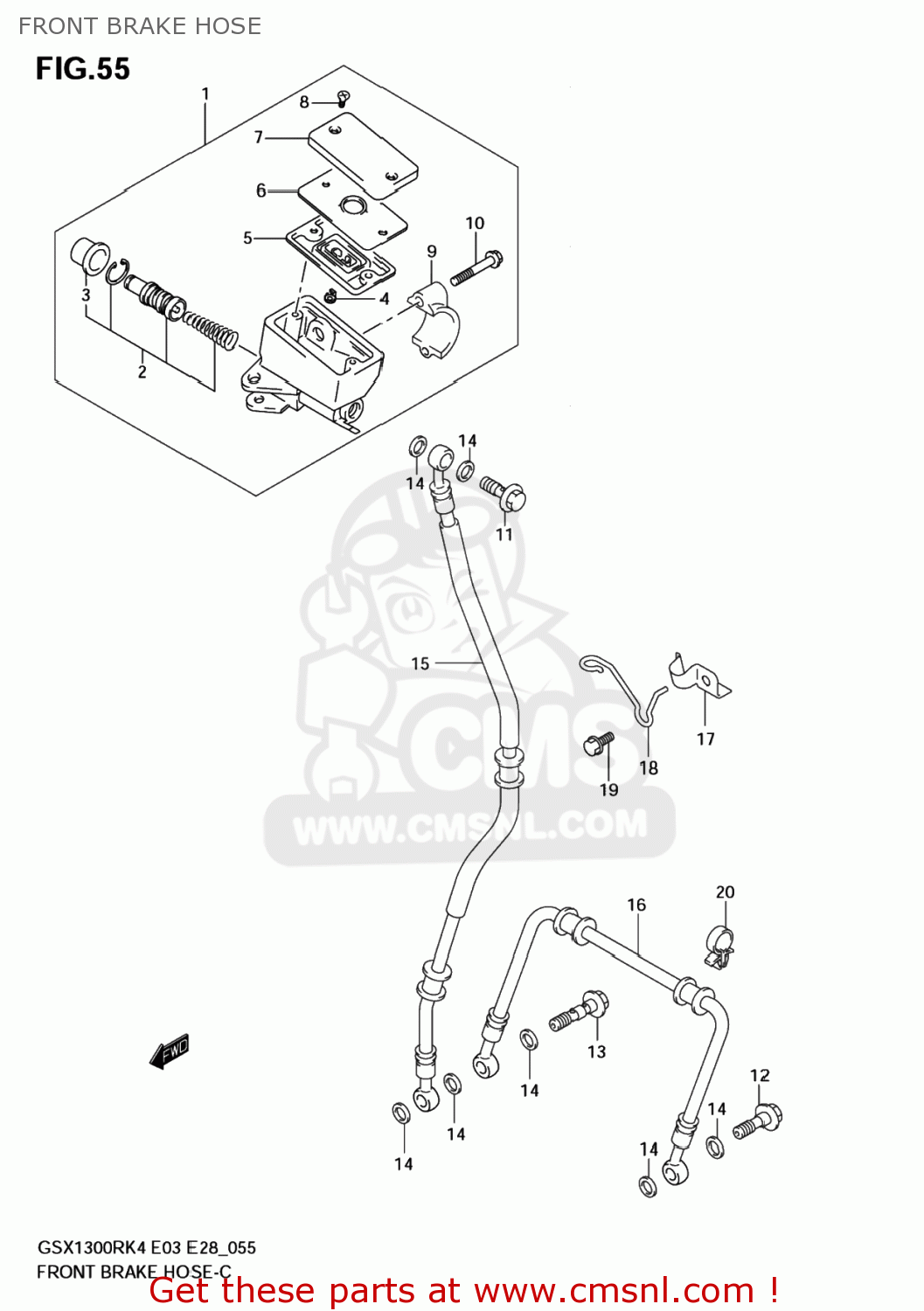 FRONT BRAKE HOSE GSX1300R HAYABUSA 2006 (K6) USA (E03)