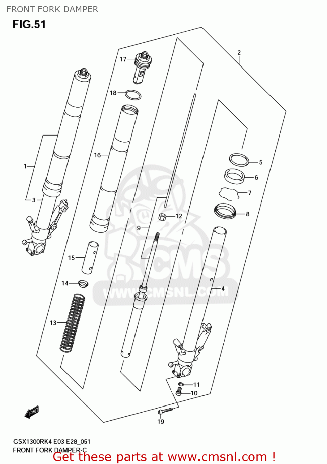 FRONT FORK DAMPER GSX1300R HAYABUSA 2006 (K6) USA (E03)