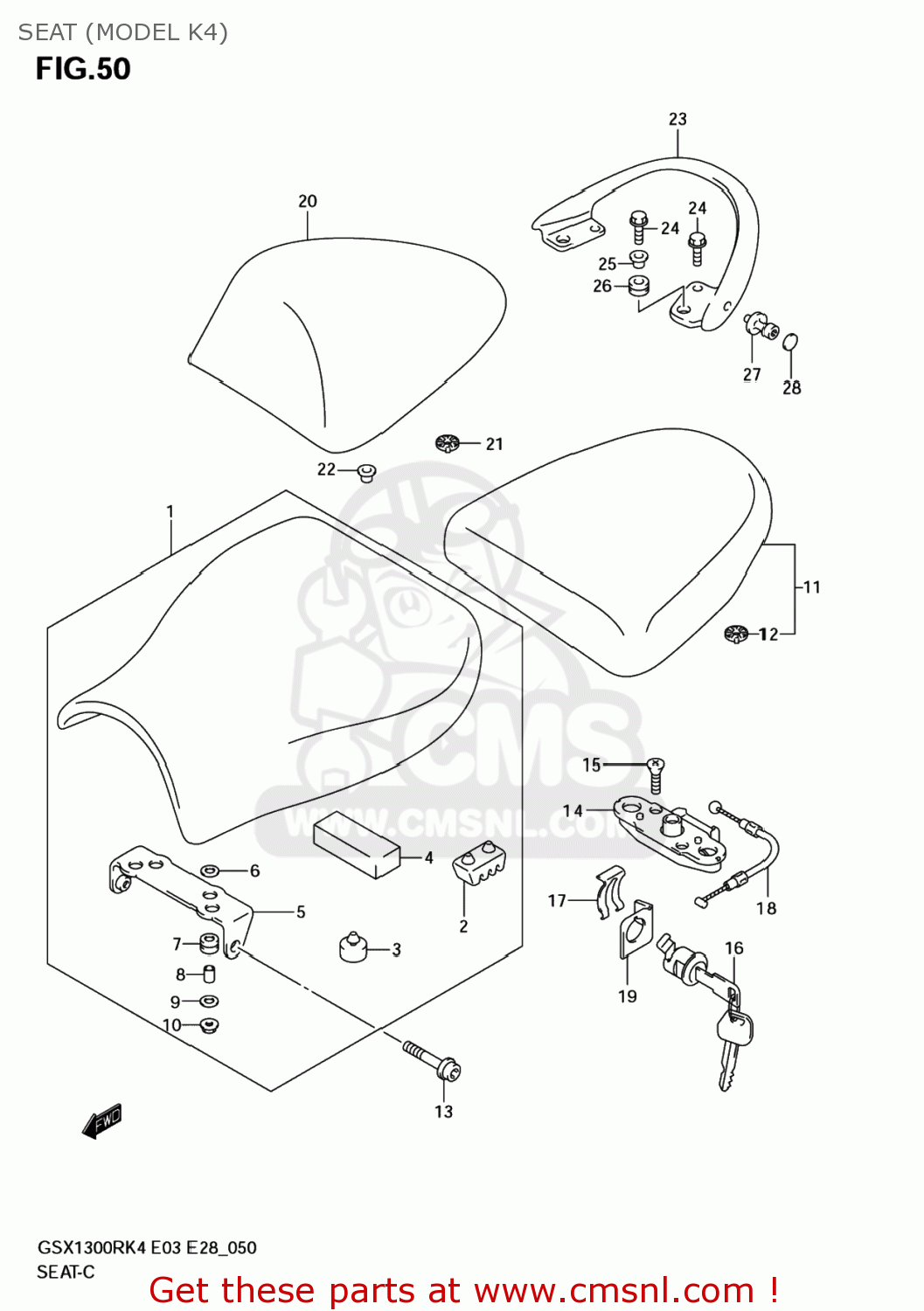SEAT (MODEL K4) GSX1300R HAYABUSA 2006 (K6) USA (E03)