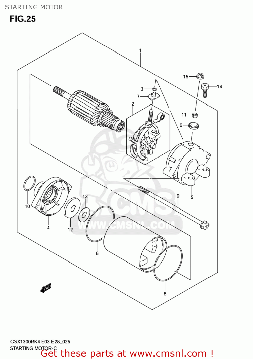 STARTING MOTOR GSX1300R HAYABUSA 2006 (K6) USA (E03)