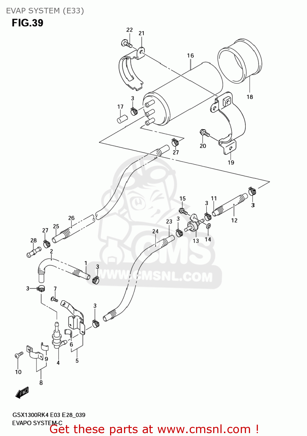 EVAP SYSTEM (E33) GSX1300R HAYABUSA 2007 (K7) USA (E03)