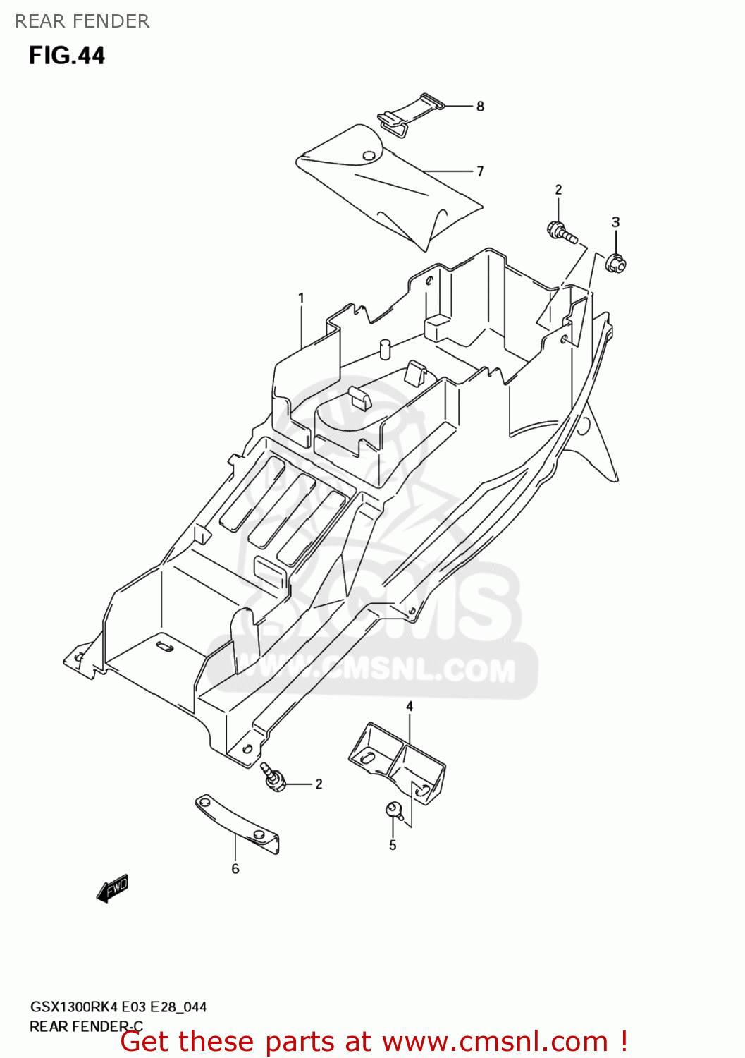 REAR FENDER GSX1300R HAYABUSA 2007 (K7) USA (E03)