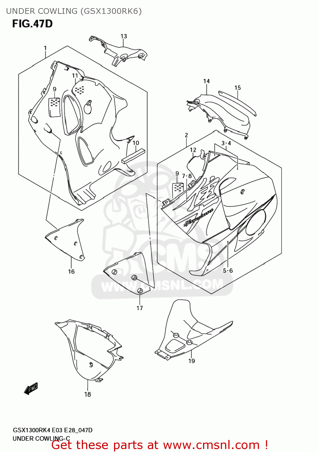 UNDER COWLING (GSX1300RK6) GSX1300R HAYABUSA 2007 (K7) USA (E03)