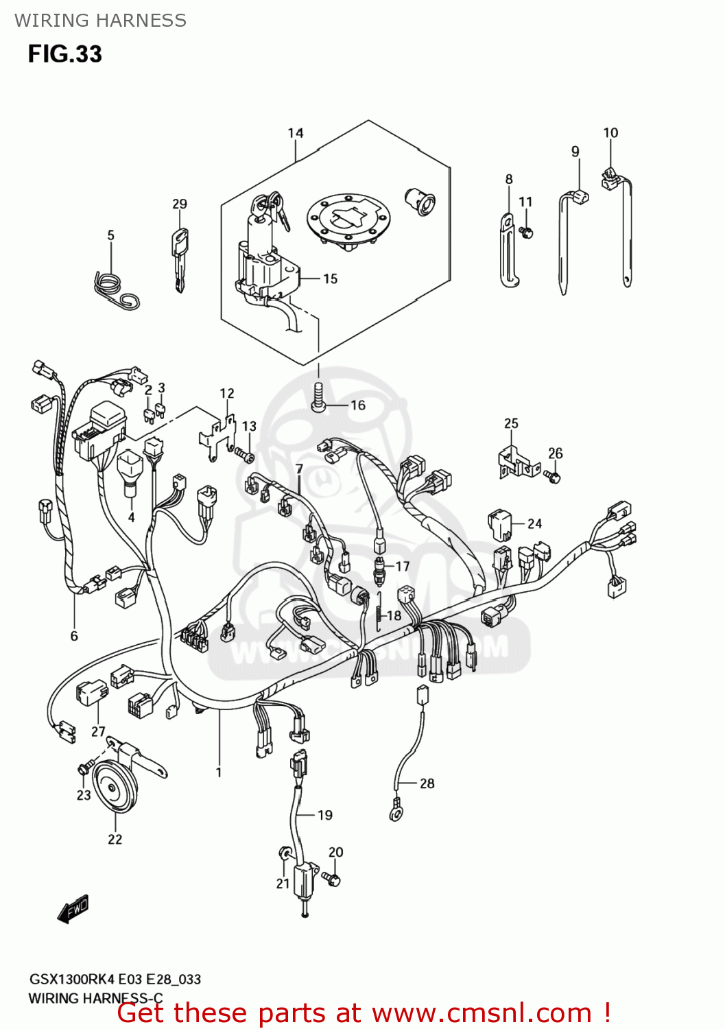 WIRING HARNESS GSX1300R HAYABUSA 2007 (K7) USA (E03)