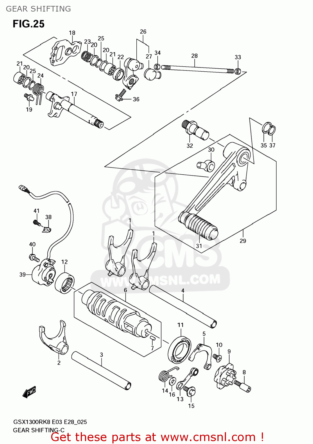 Suzuki GSX1300R HAYABUSA 2008 (K8) USA (E03) GEAR SHIFTING buy