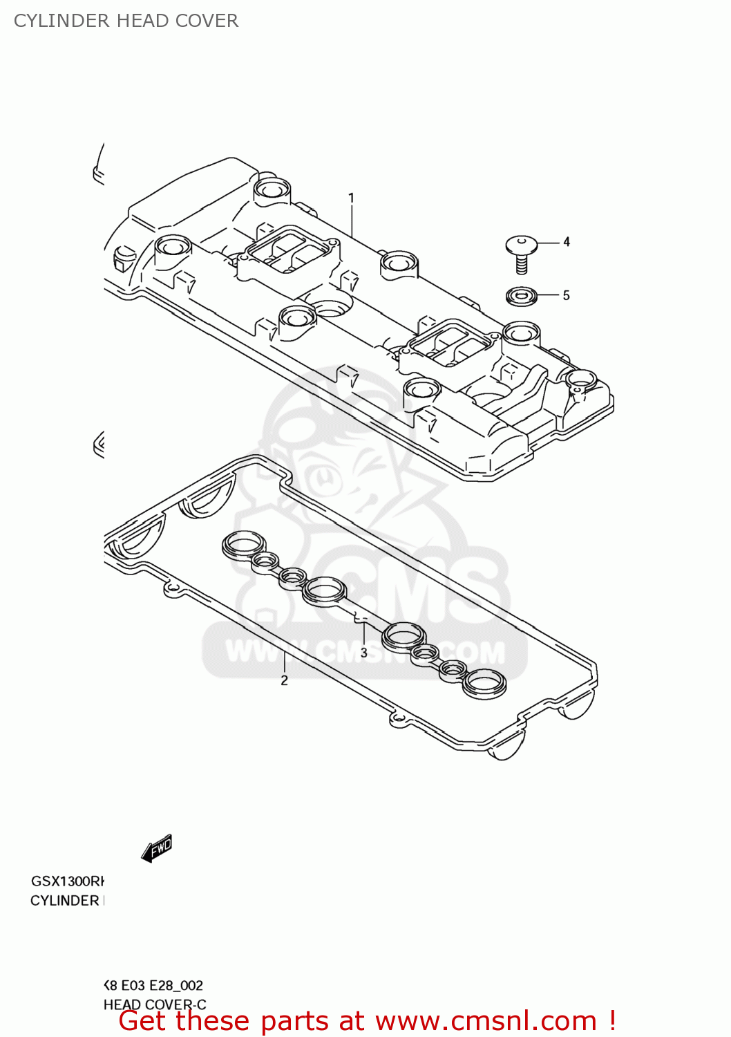CYLINDER HEAD COVER GSX1300R HAYABUSA 2008 (K8) USA (E03)