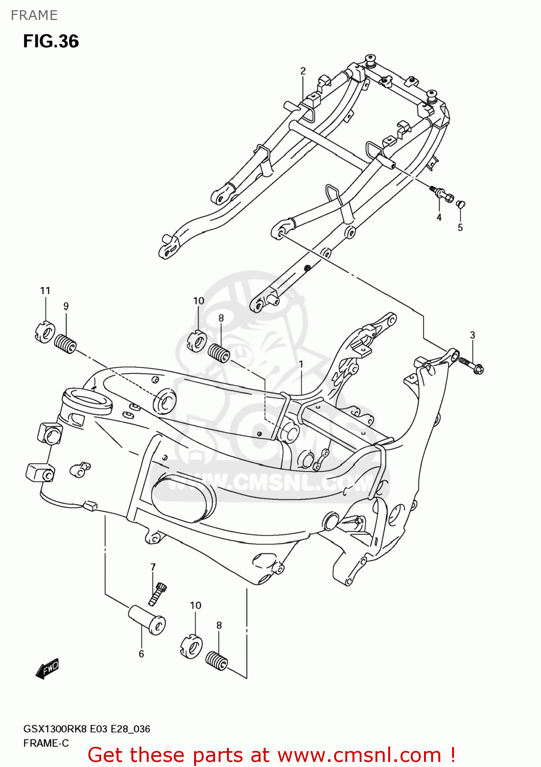 FRAME GSX1300R HAYABUSA 2008 (K8) USA (E03)