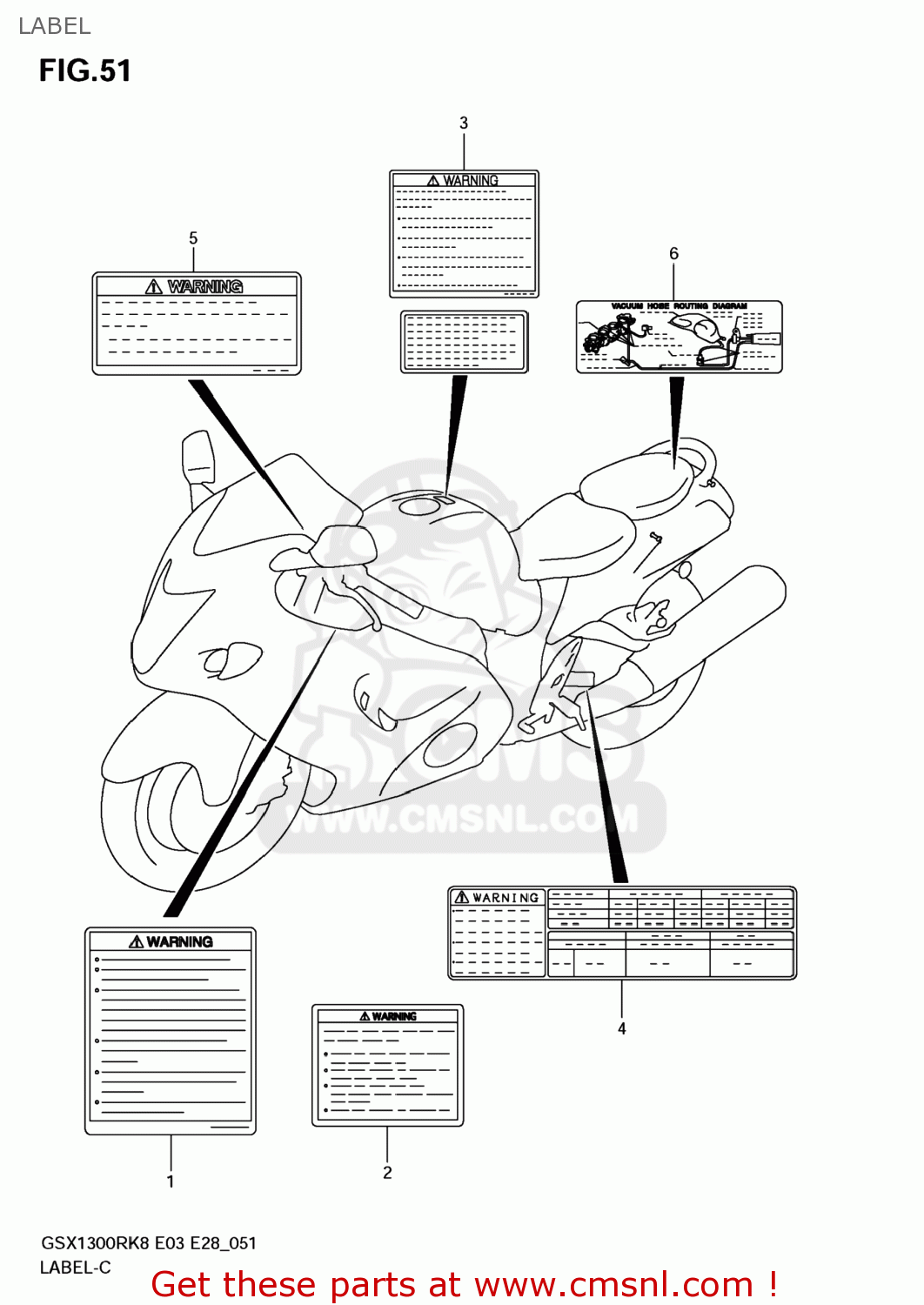 LABEL GSX1300R HAYABUSA 2008 (K8) USA (E03)