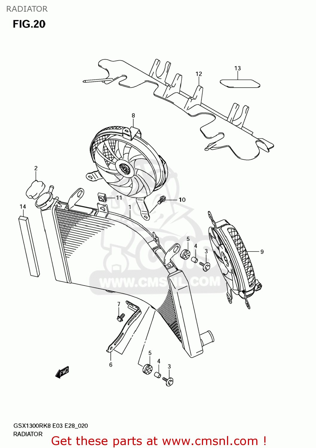RADIATOR GSX1300R HAYABUSA 2008 (K8) USA (E03)