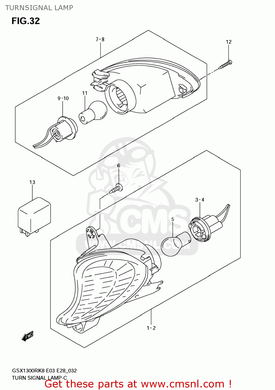 TURNSIGNAL LAMP GSX1300R HAYABUSA 2008 (K8) USA (E03)
