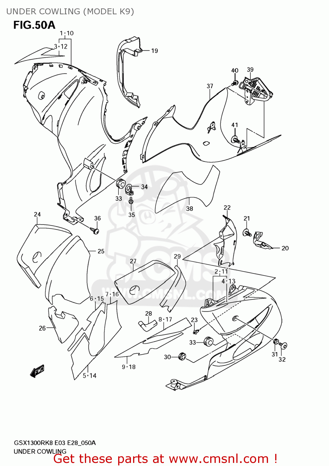 UNDER COWLING (MODEL K9) GSX1300R HAYABUSA 2008 (K8) USA (E03)