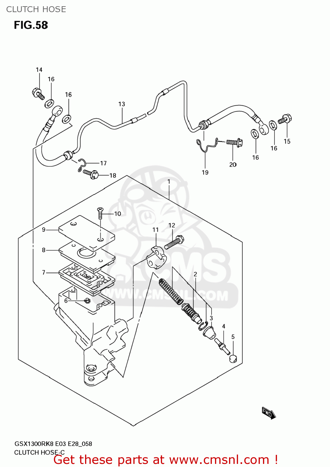 CLUTCH HOSE GSX1300R HAYABUSA 2009 (K9) USA (E03)