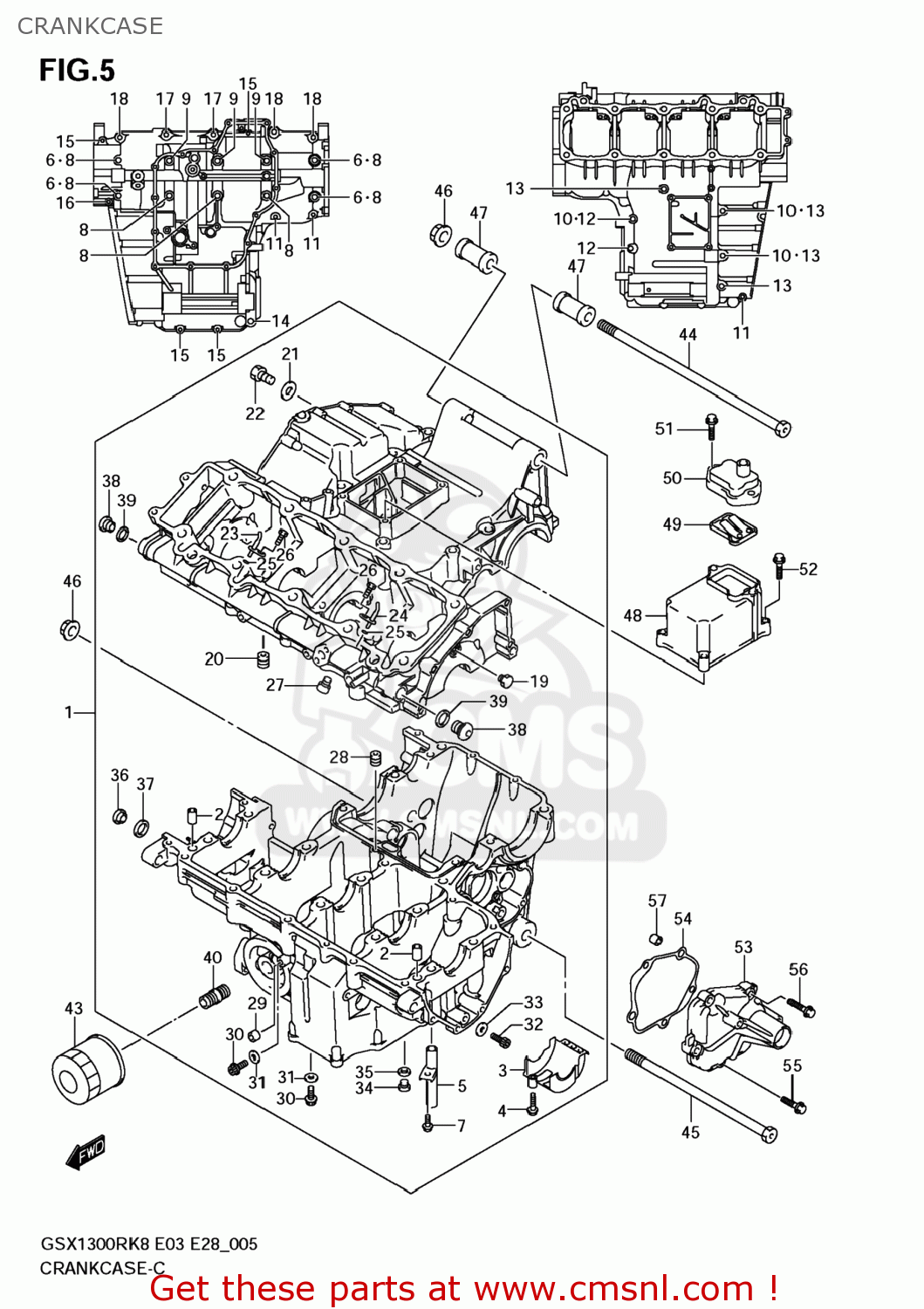 CRANKCASE GSX1300R HAYABUSA 2009 (K9) USA (E03)