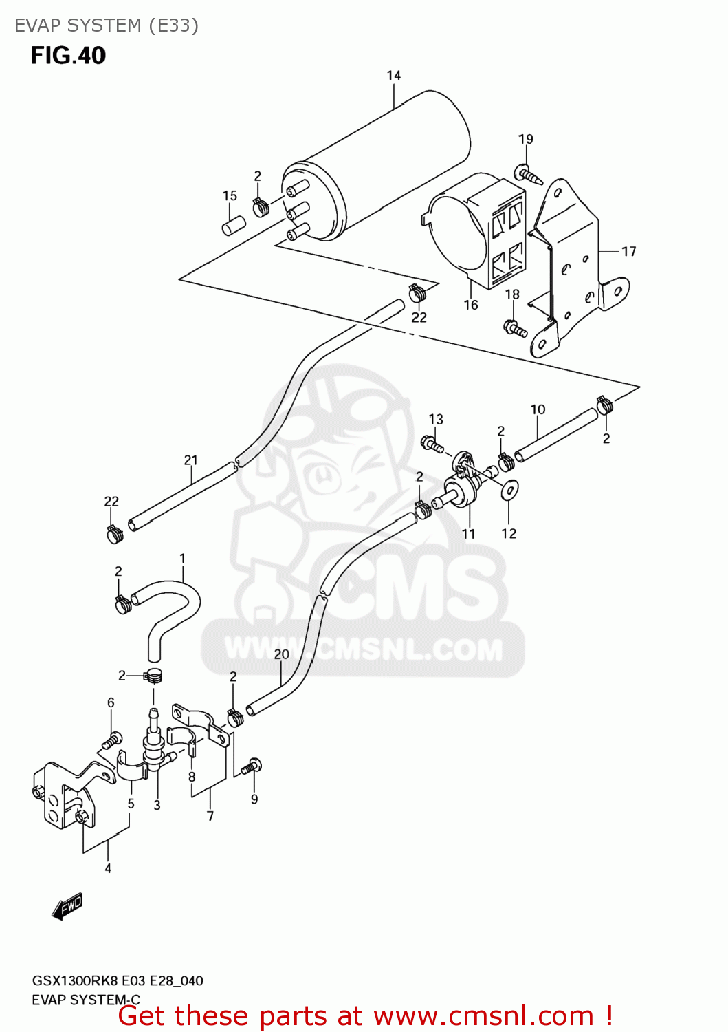 EVAP SYSTEM (E33) GSX1300R HAYABUSA 2009 (K9) USA (E03)