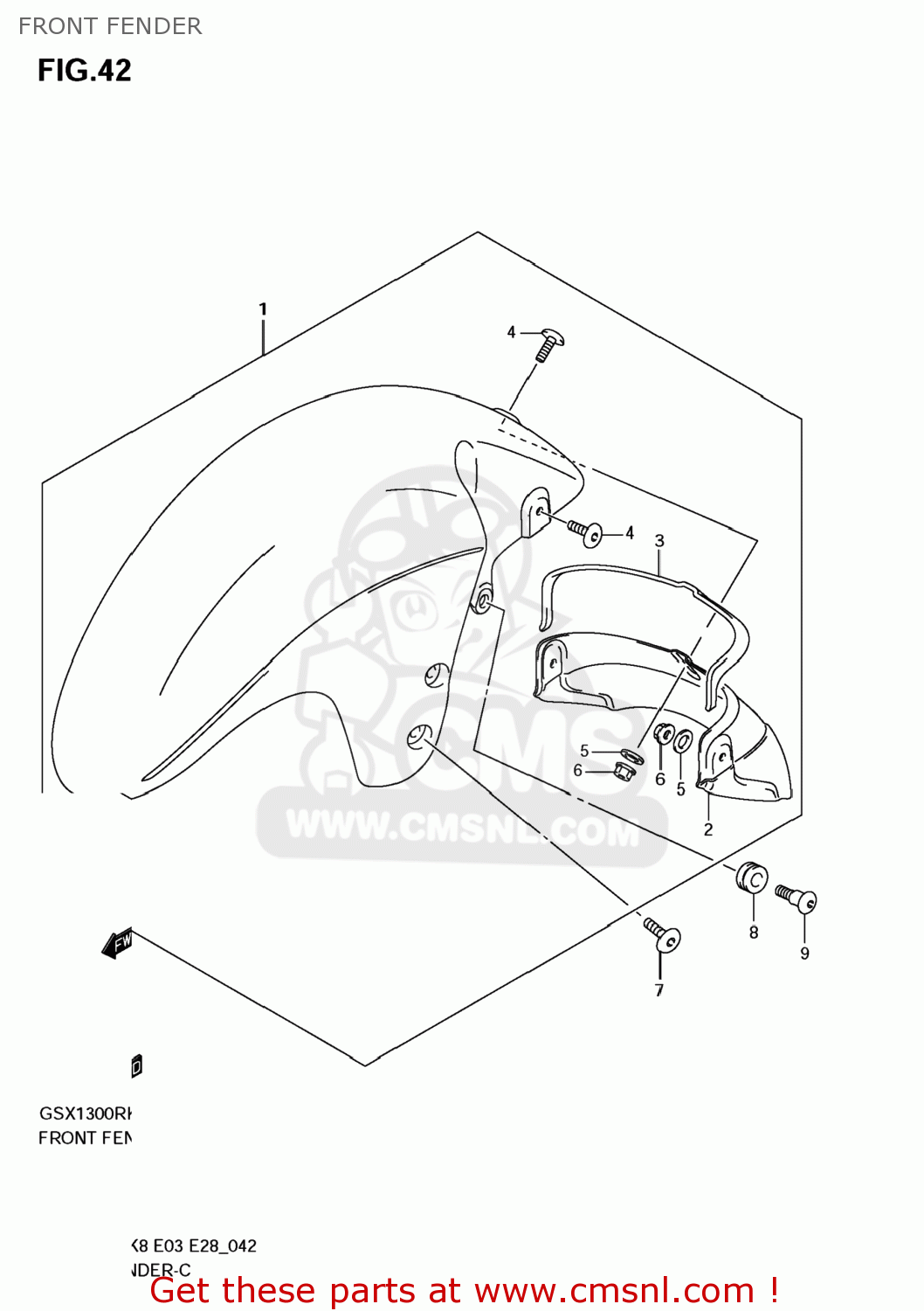 FRONT FENDER GSX1300R HAYABUSA 2009 (K9) USA (E03)