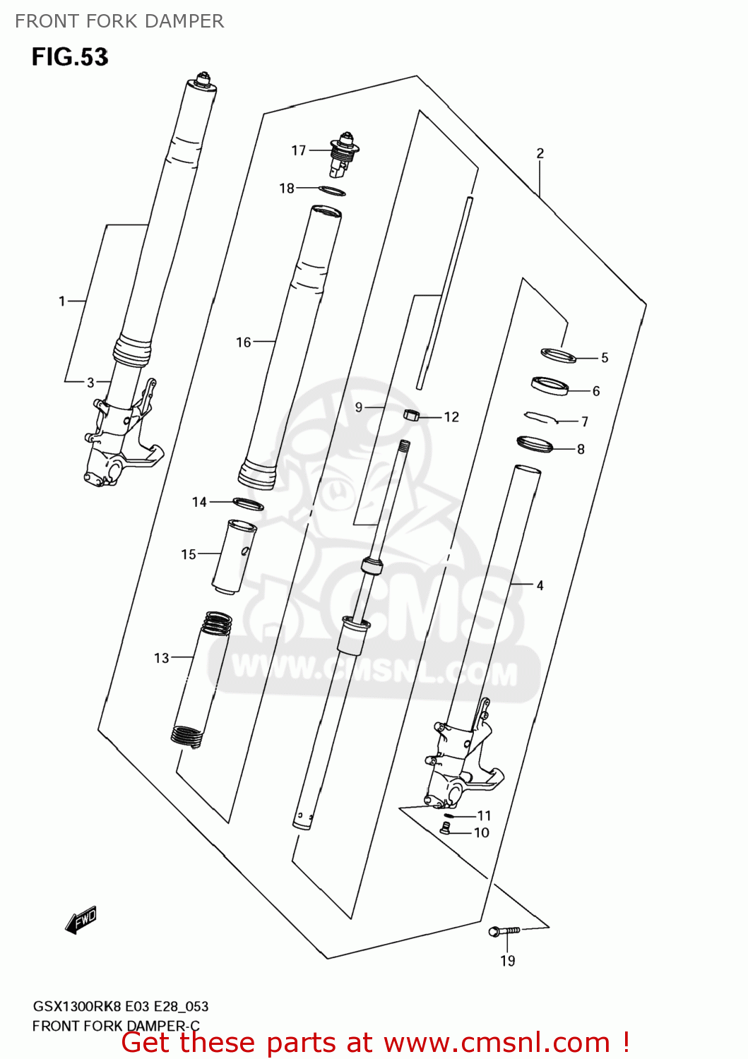 FRONT FORK DAMPER GSX1300R HAYABUSA 2009 (K9) USA (E03)