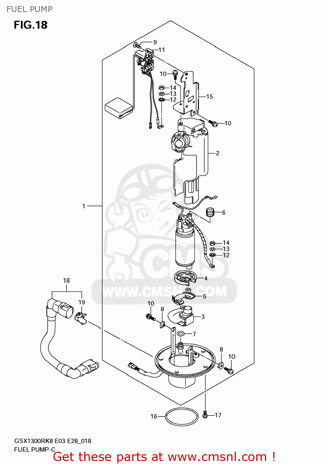 FUEL PUMP GSX1300R HAYABUSA 2009 (K9) USA (E03)