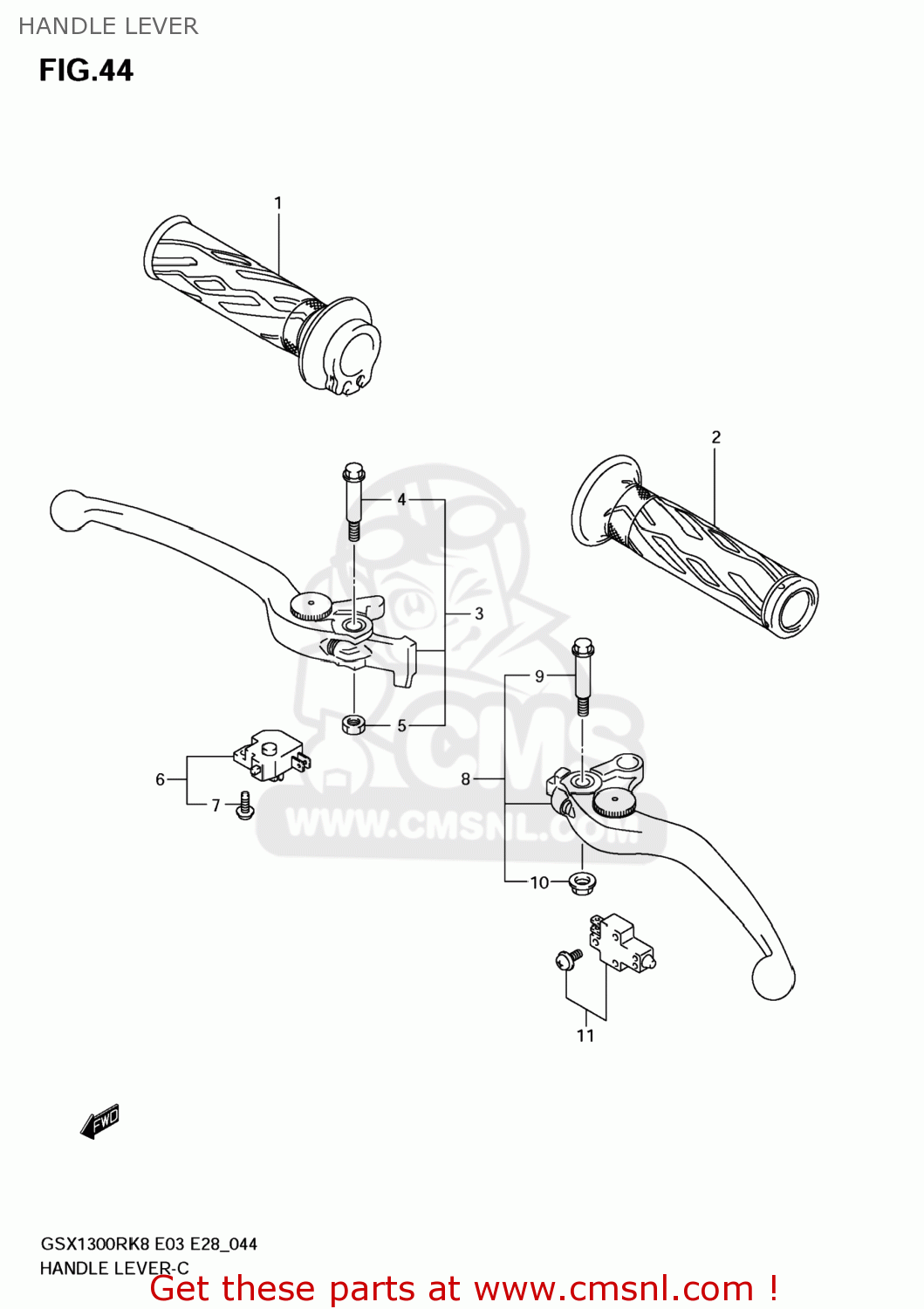 HANDLE LEVER GSX1300R HAYABUSA 2009 (K9) USA (E03)