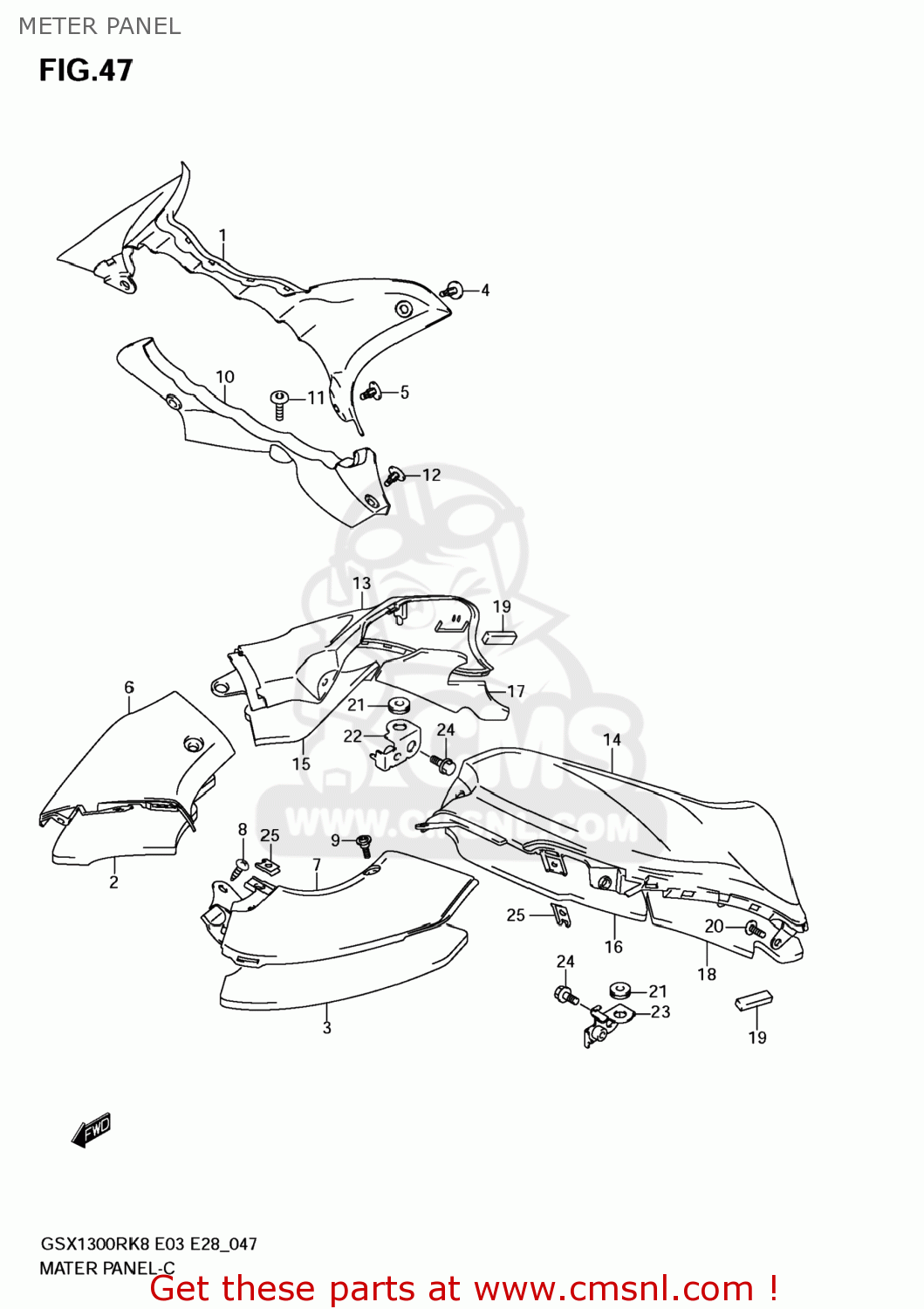 METER PANEL GSX1300R HAYABUSA 2009 (K9) USA (E03)