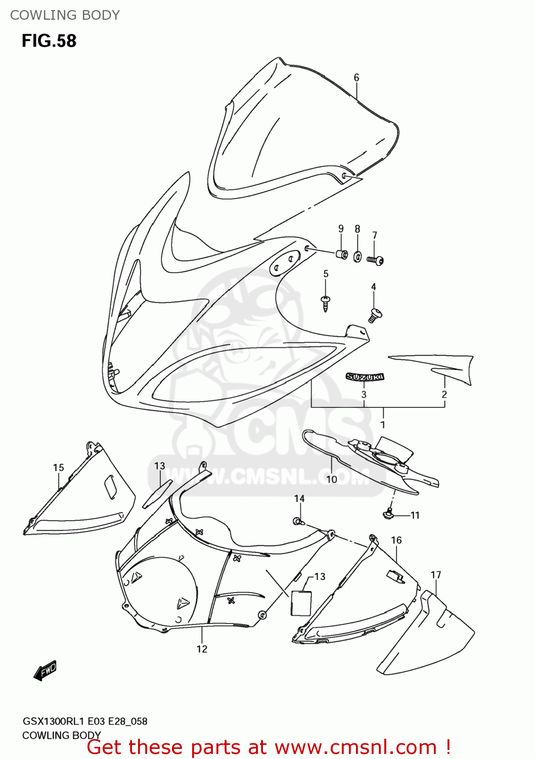 COWLING BODY GSX1300R HAYABUSA 2011 (L1) USA (E03)