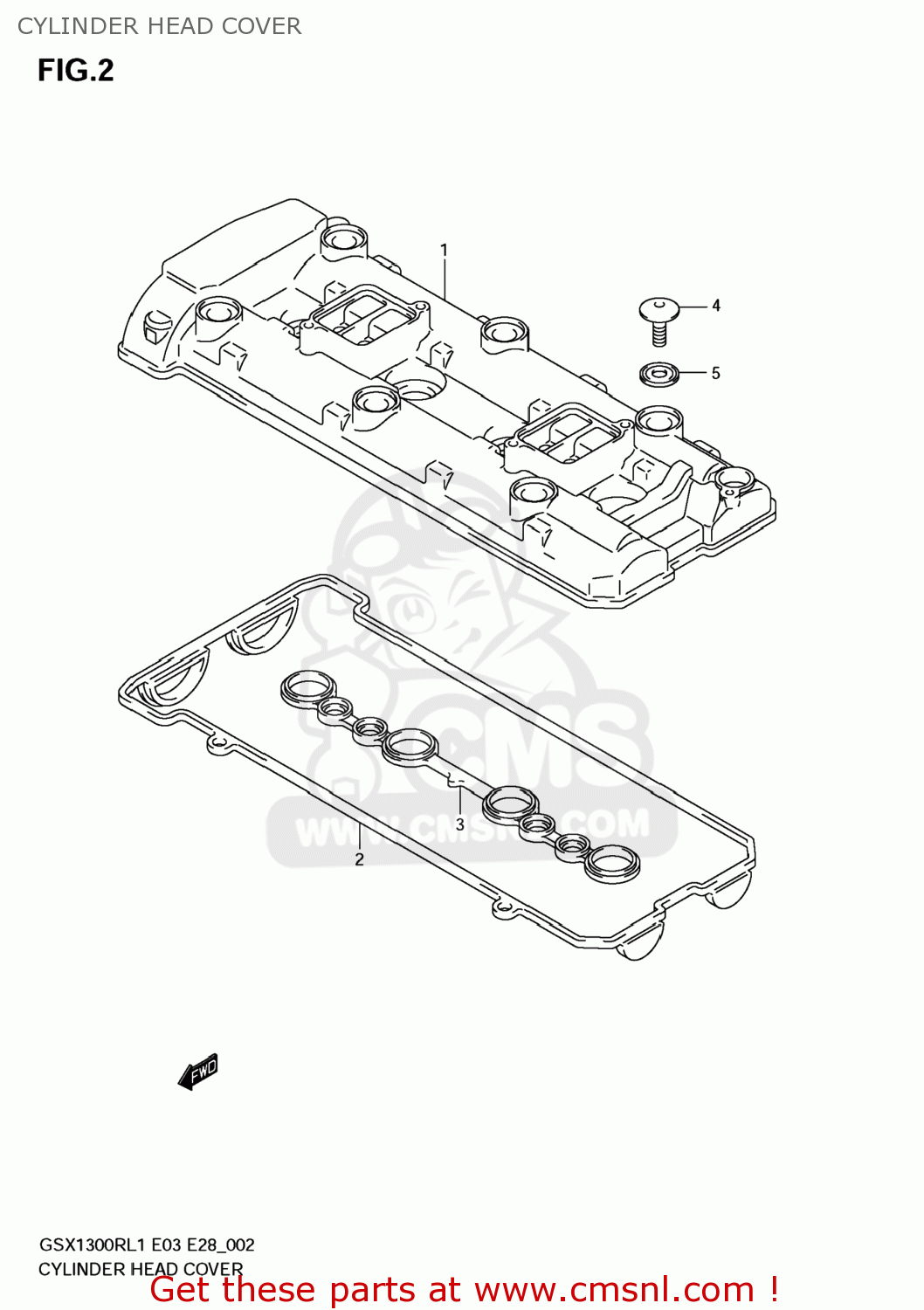 CYLINDER HEAD COVER GSX1300R HAYABUSA 2011 (L1) USA (E03)