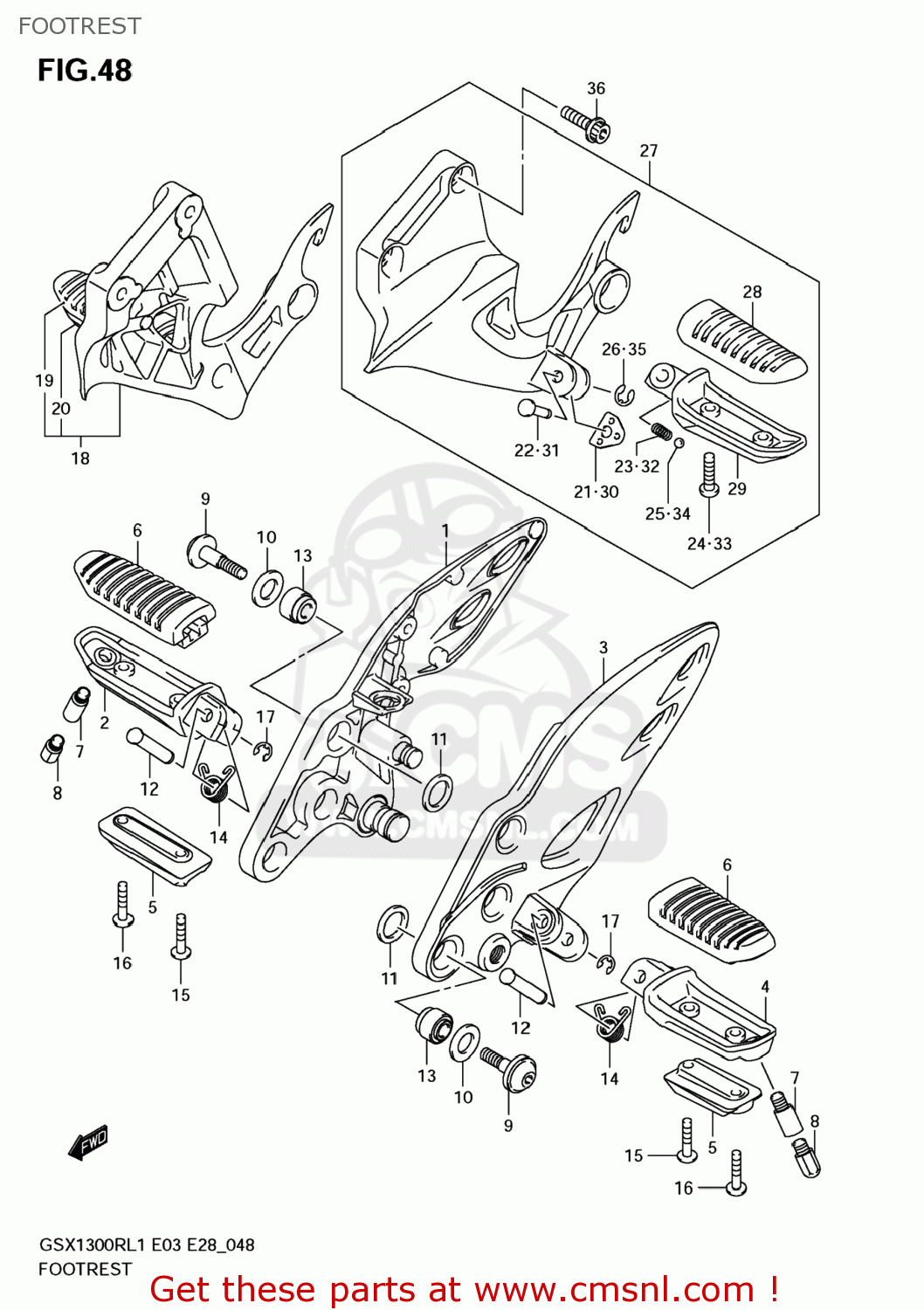 FOOTREST GSX1300R HAYABUSA 2011 (L1) USA (E03)