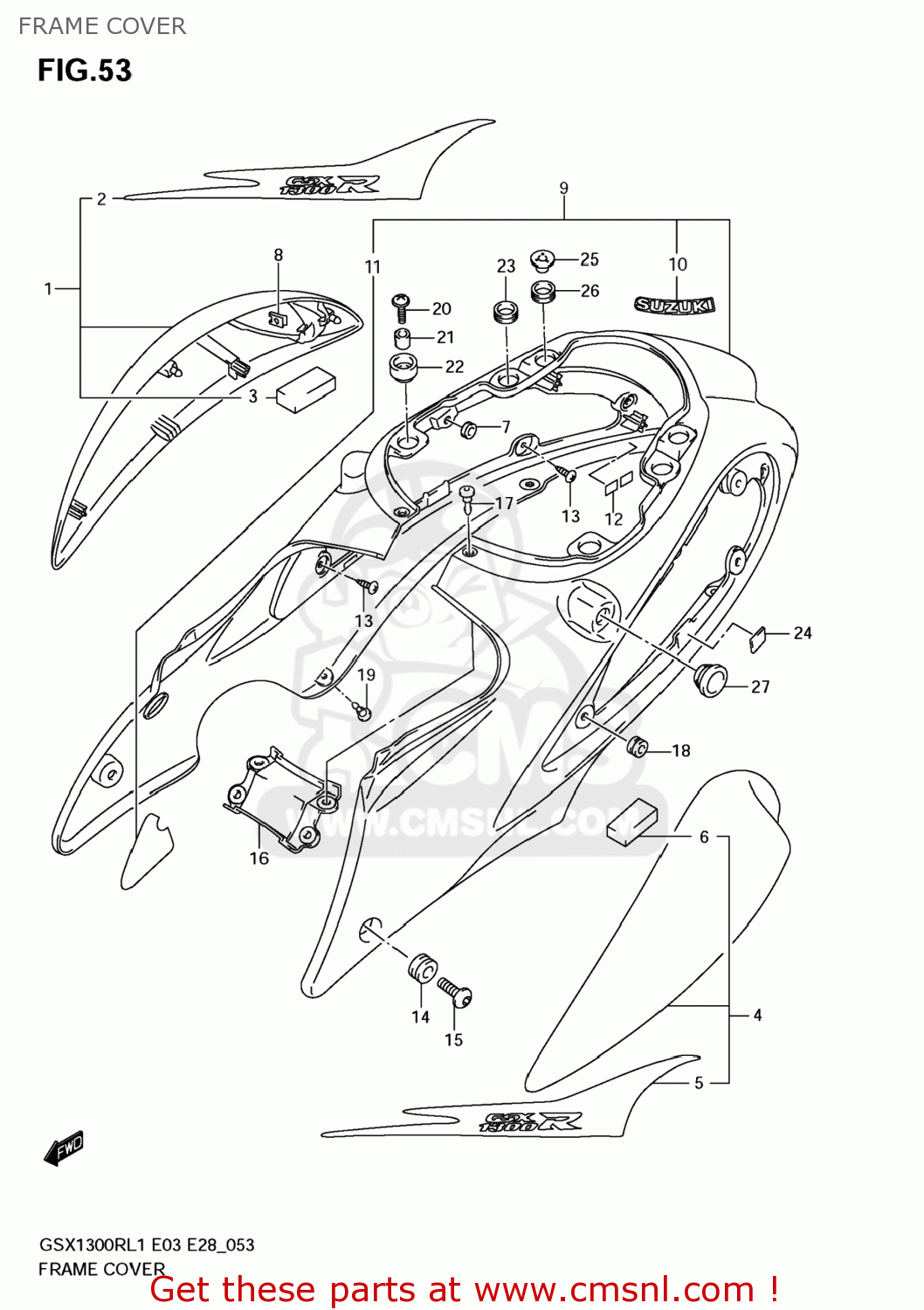 FRAME COVER GSX1300R HAYABUSA 2011 (L1) USA (E03)