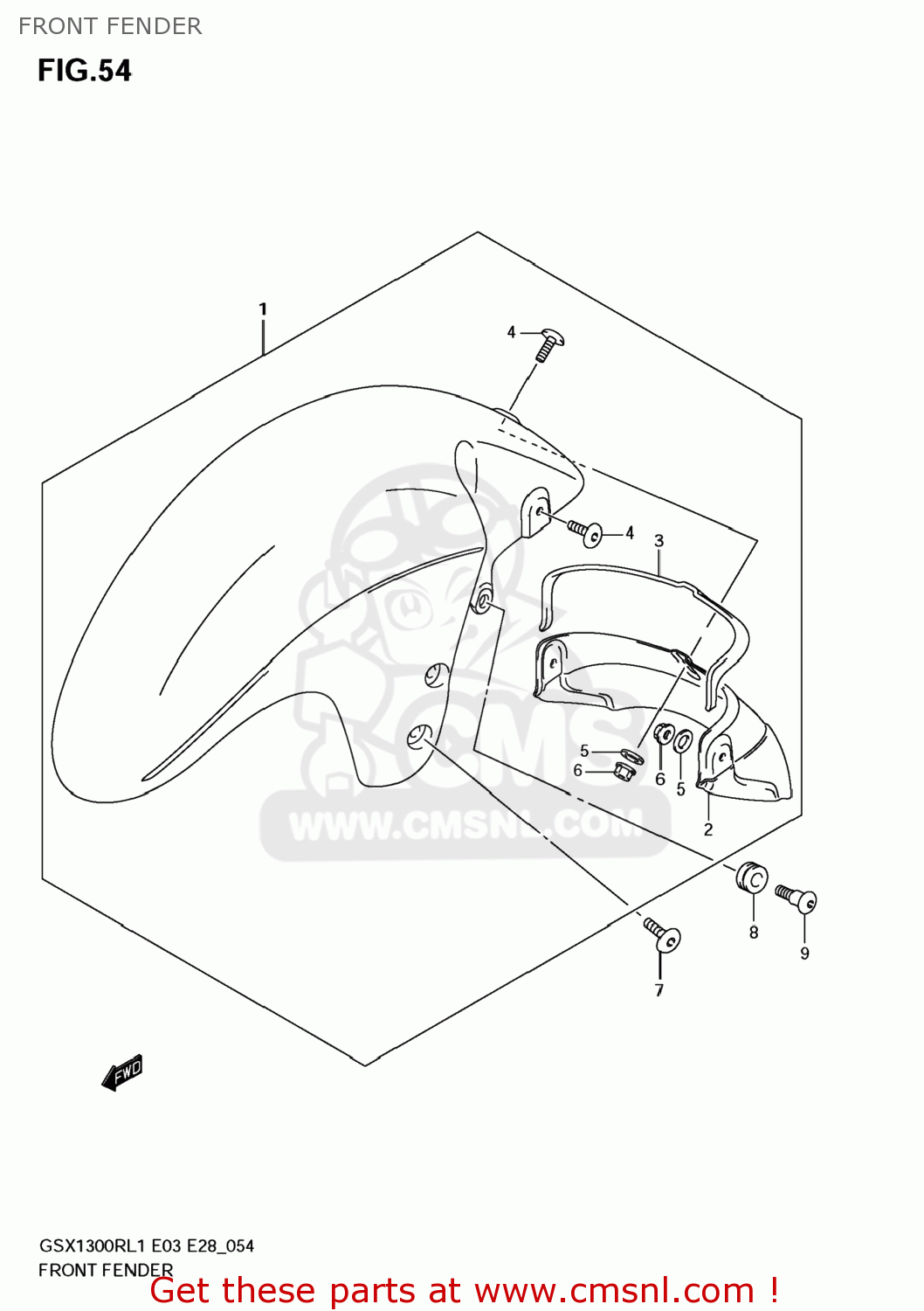FRONT FENDER GSX1300R HAYABUSA 2011 (L1) USA (E03)