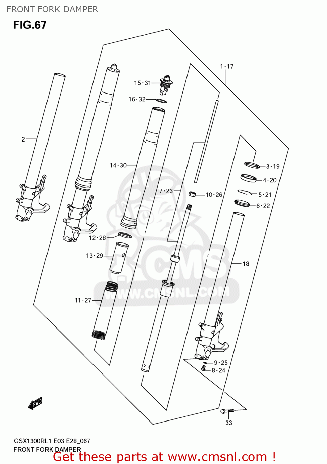FRONT FORK DAMPER GSX1300R HAYABUSA 2011 (L1) USA (E03)