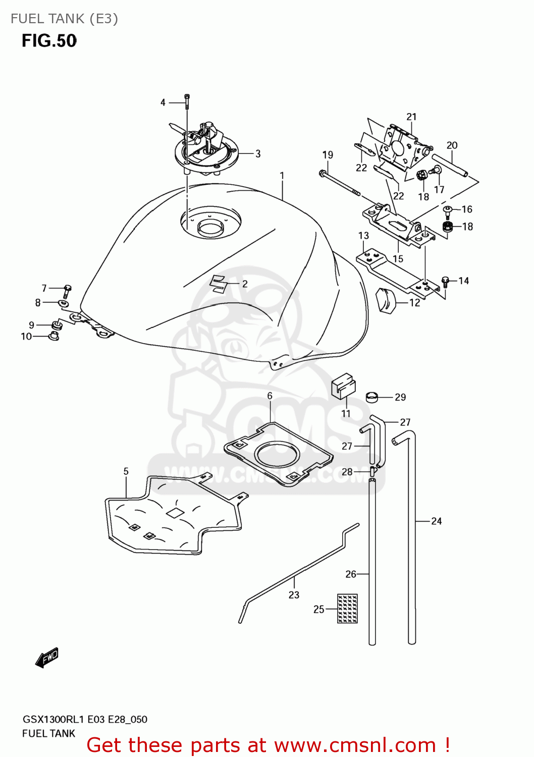 FUEL TANK (E3) GSX1300R HAYABUSA 2011 (L1) USA (E03)