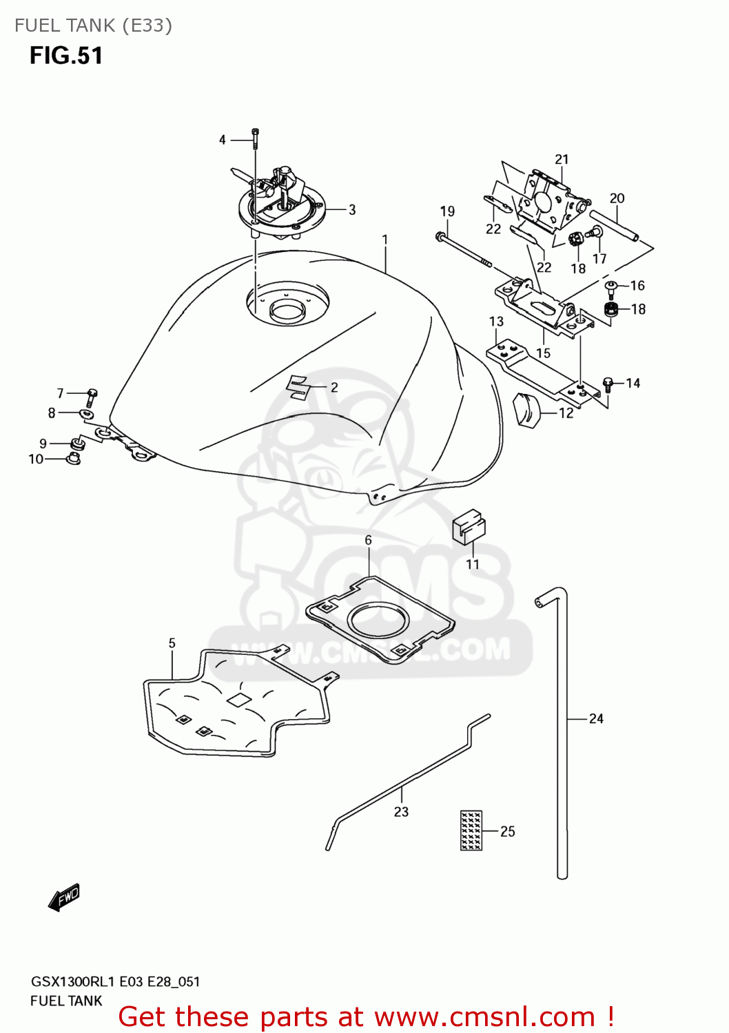 FUEL TANK (E33) GSX1300R HAYABUSA 2011 (L1) USA (E03)