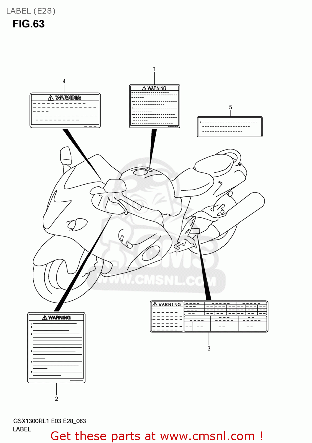 LABEL (E28) GSX1300R HAYABUSA 2011 (L1) USA (E03)