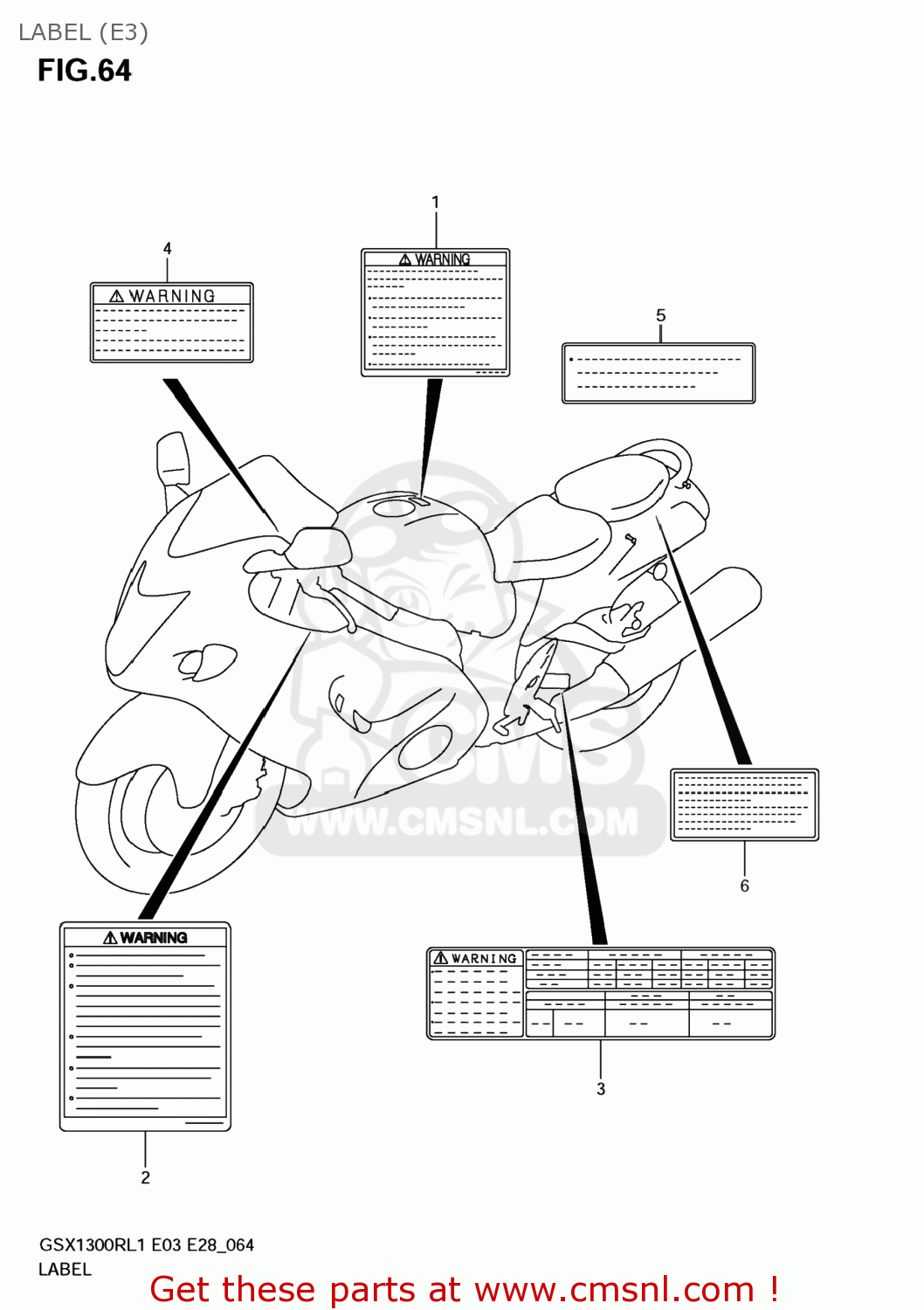 LABEL (E3) GSX1300R HAYABUSA 2011 (L1) USA (E03)