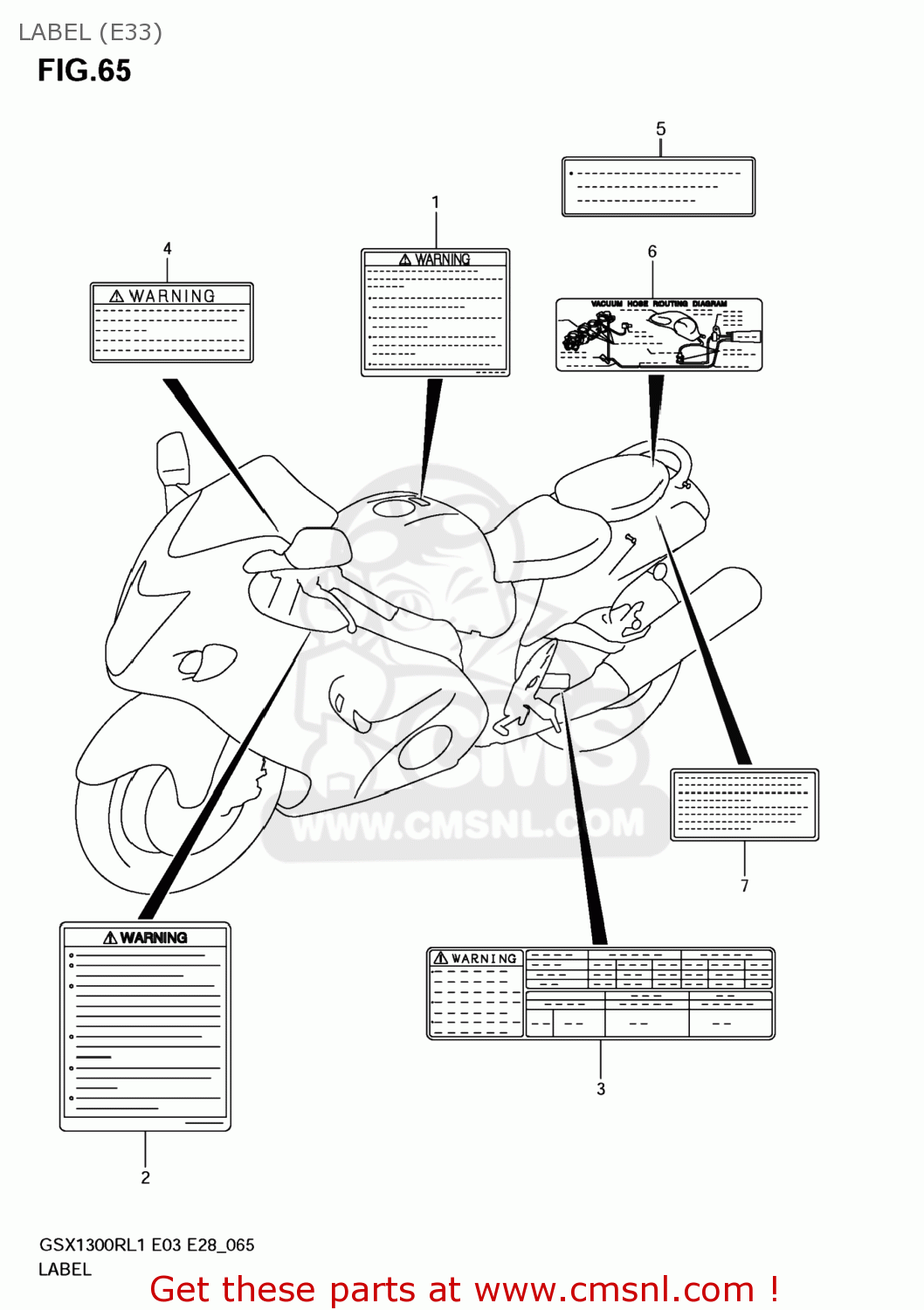 LABEL (E33) GSX1300R HAYABUSA 2011 (L1) USA (E03)