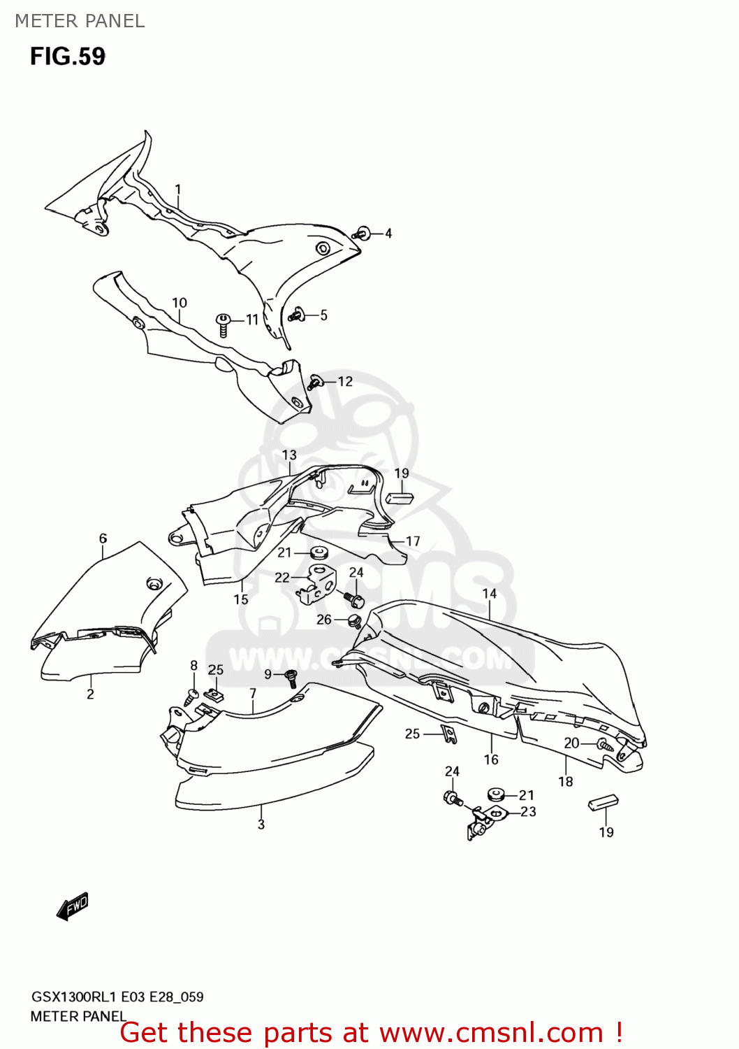 METER PANEL GSX1300R HAYABUSA 2011 (L1) USA (E03)