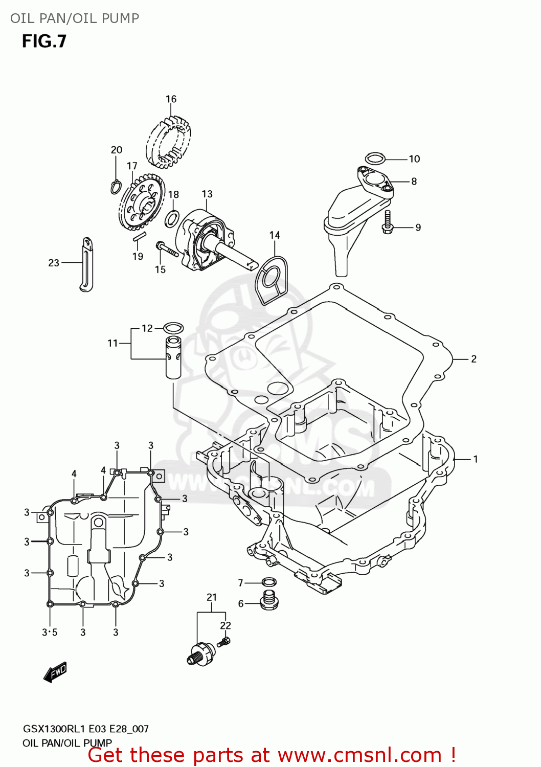 OIL PAN/OIL PUMP GSX1300R HAYABUSA 2011 (L1) USA (E03)
