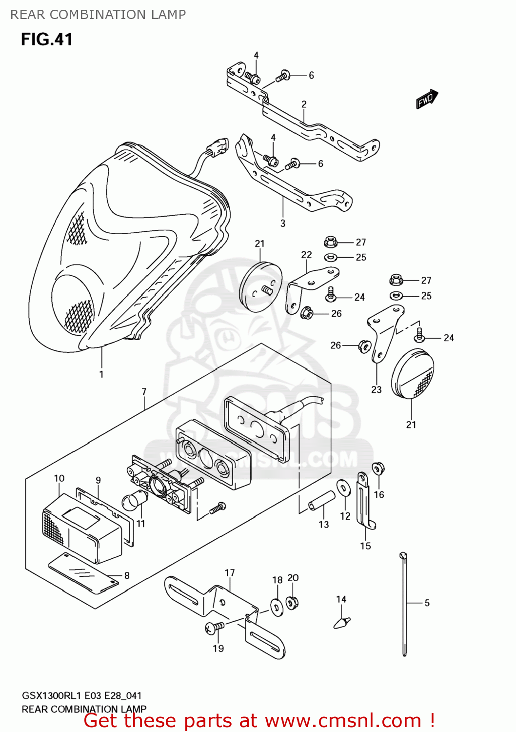 REAR COMBINATION LAMP GSX1300R HAYABUSA 2011 (L1) USA (E03)