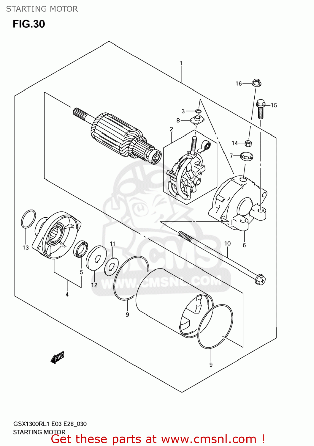 STARTING MOTOR GSX1300R HAYABUSA 2011 (L1) USA (E03)