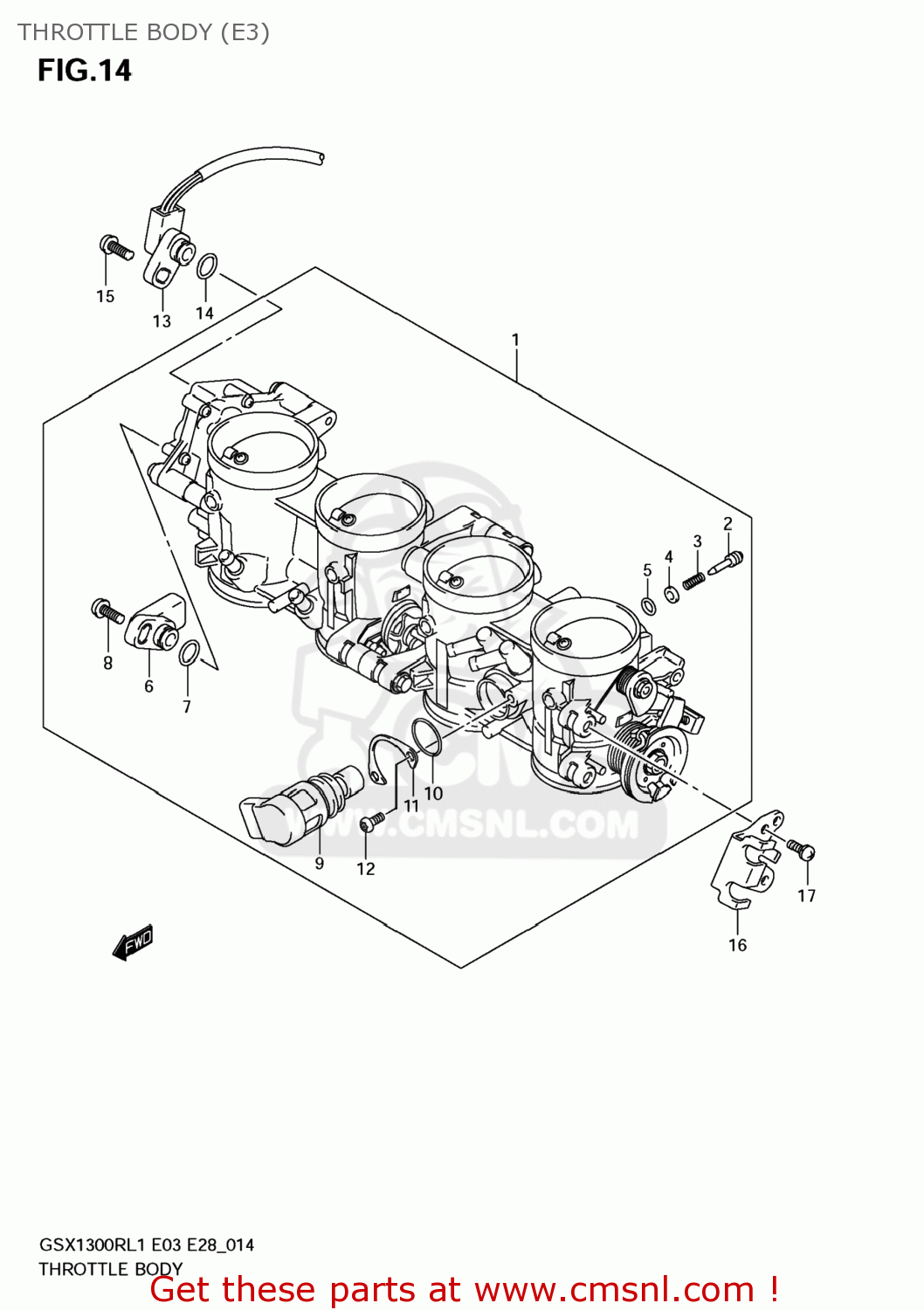 THROTTLE BODY (E3) GSX1300R HAYABUSA 2011 (L1) USA (E03)