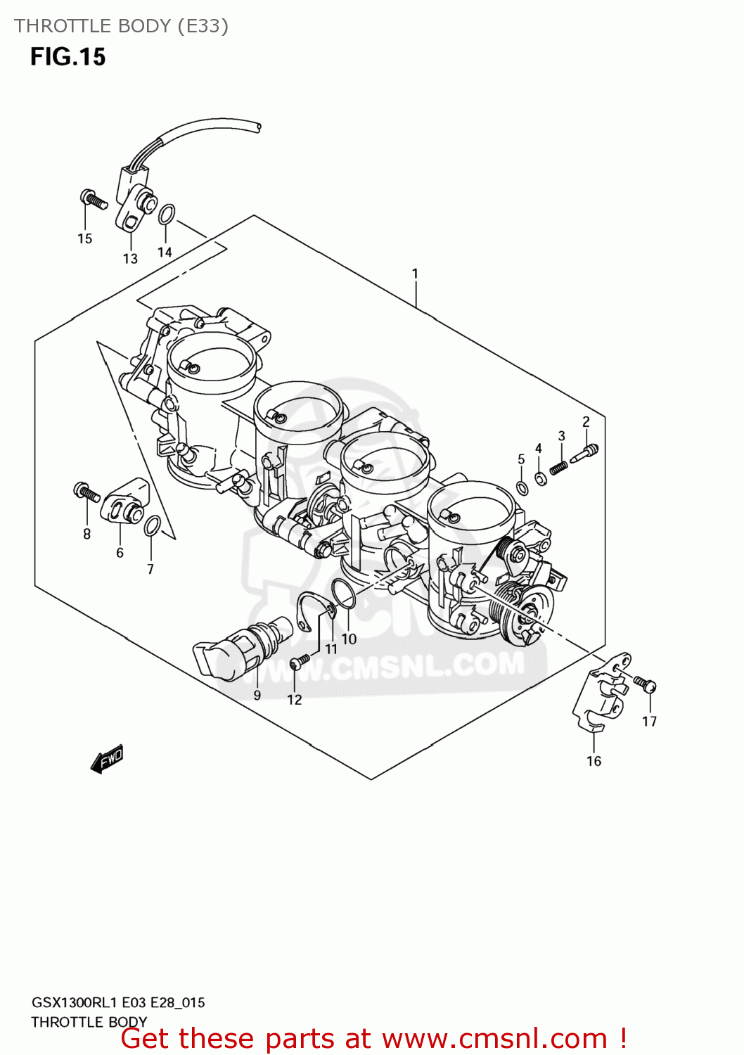 THROTTLE BODY (E33) GSX1300R HAYABUSA 2011 (L1) USA (E03)